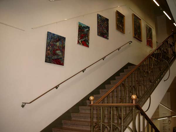 Ausstellung Ölige Ansichten - Gemälde von Thomas Eiffert im Sommer 2003 in der Stadtbibliothek Wuppertal-Elberfeld