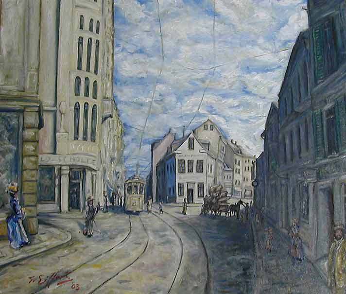 Hochstraße - Gemälde von Thomas Eiffert Galerie Blickfang (Foto Steffen Schneider Galerie Blickfang)