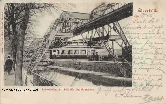 Die Schleife der Schwebebahn bei Sonnborn 1902 (Sammlung Udo Johenneken)