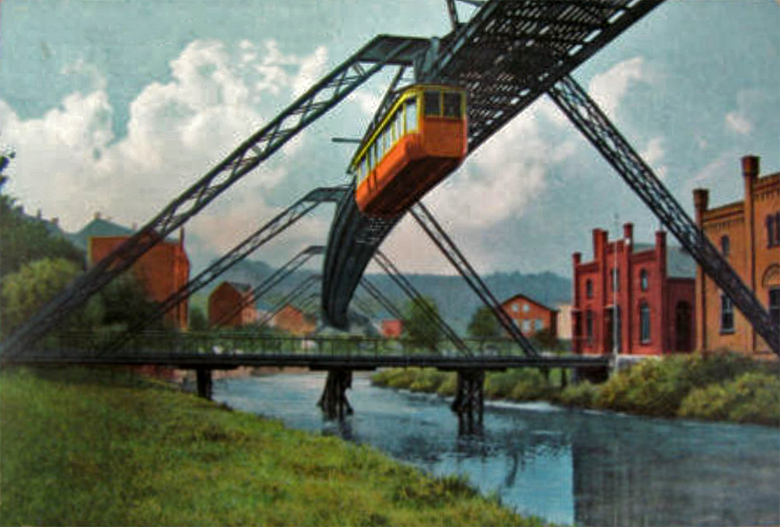 Die Schwebebahn über der Wupper